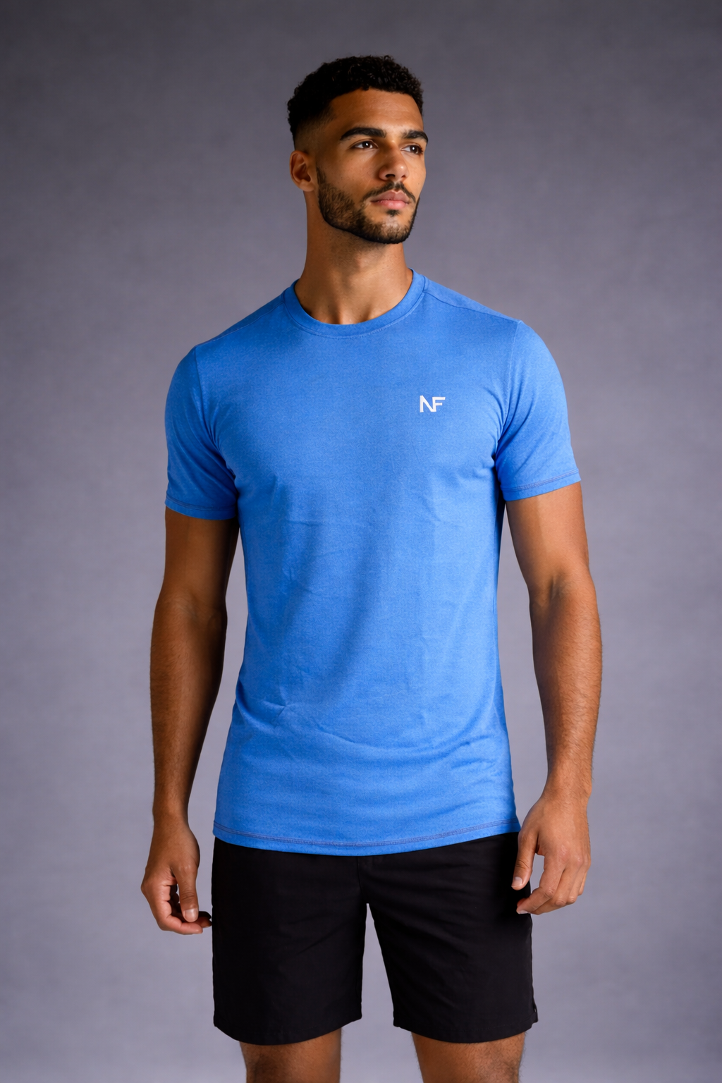 Naofit Blue Men Regular Fit Half Sleeve Activewear & Uv Protection T-Shirt