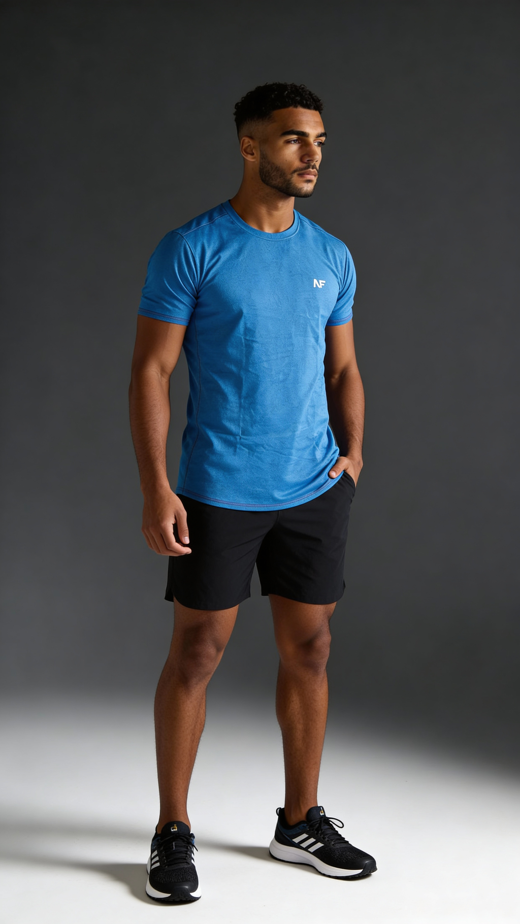 Naofit Blue Men Regular Fit Half Sleeve Activewear & Uv Protection T-Shirt