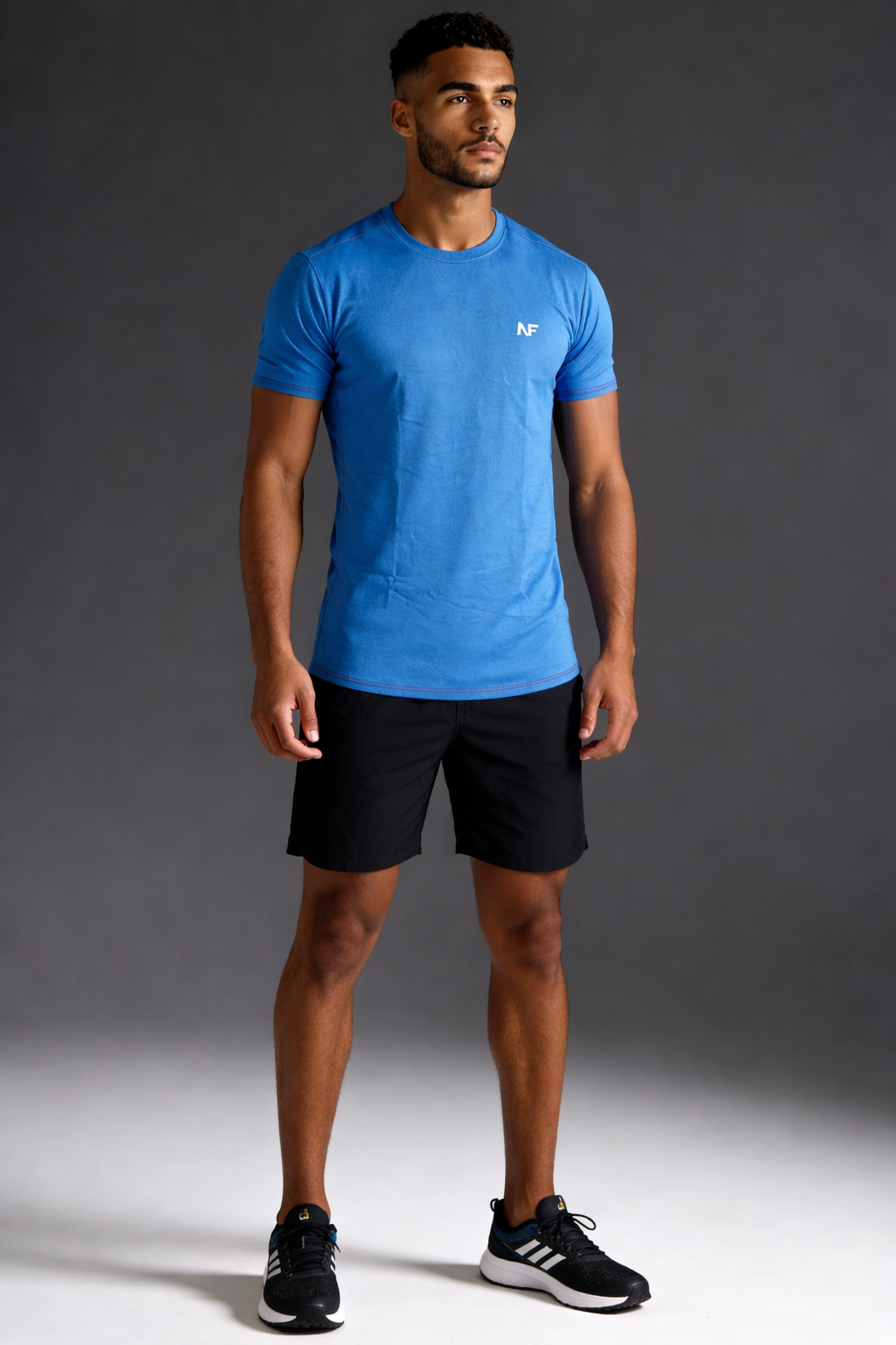 Naofit Blue Men Regular Fit Half Sleeve Activewear & Uv Protection T-Shirt